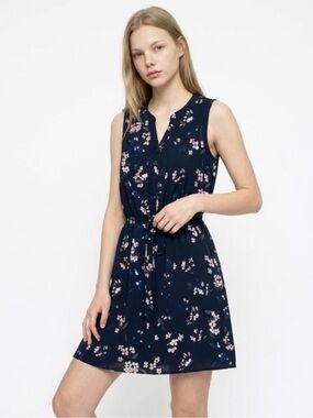 41 Hawthorn Floral Sleeveless Mini Dress NWT Size Small Navy Pink